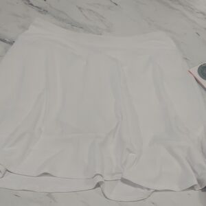 Gottex White Athletic Skort with Metallic Logo Detail